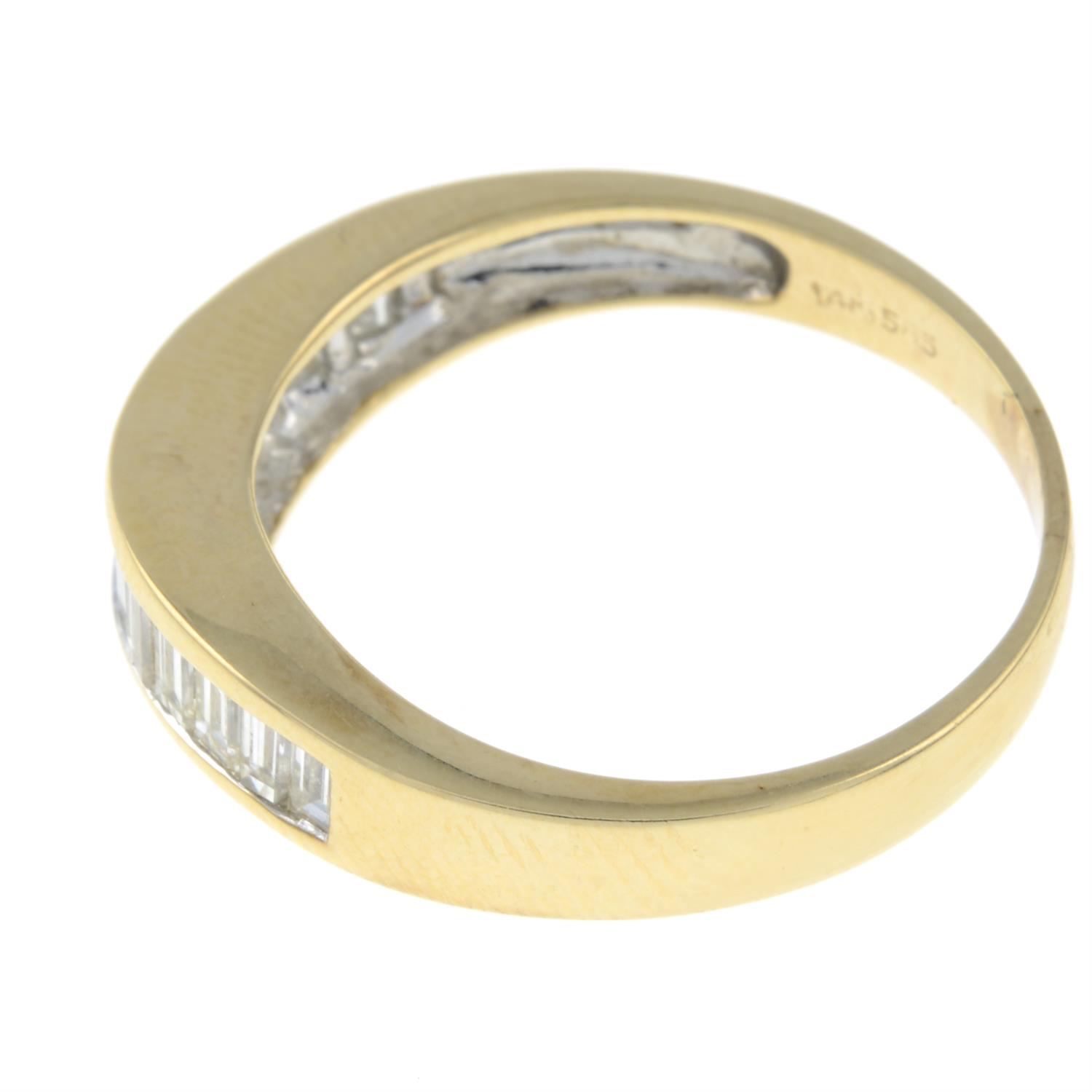 A 14ct gold baguette-cut diamond half eternity ring. - Bild 2 aus 3