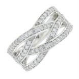 A brilliant-cut diamond openwork dress ring.