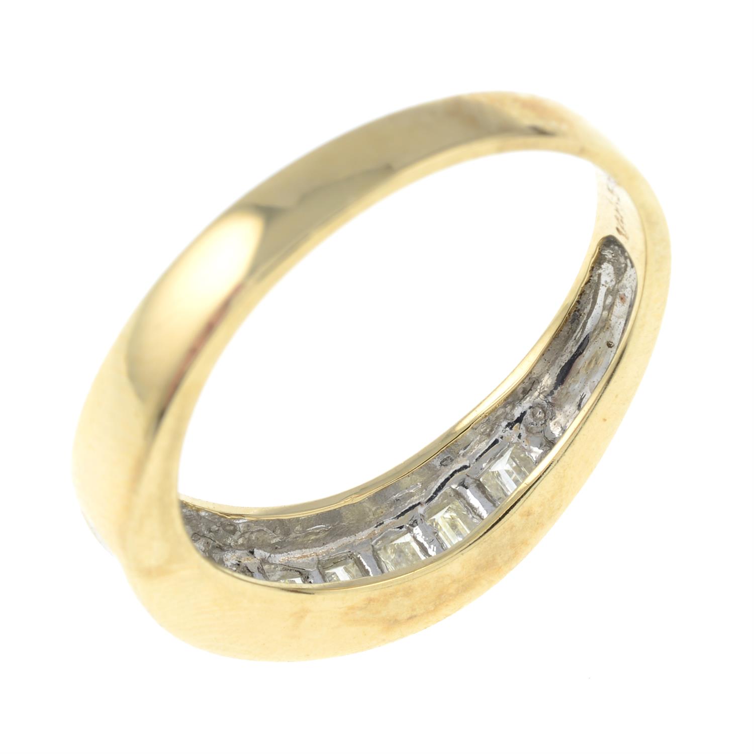 A 14ct gold baguette-cut diamond half eternity ring. - Bild 3 aus 3