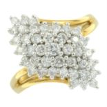 An 18ct gold diamond cluster ring.