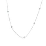 An 18ct gold brilliant-cut diamond collet necklace.