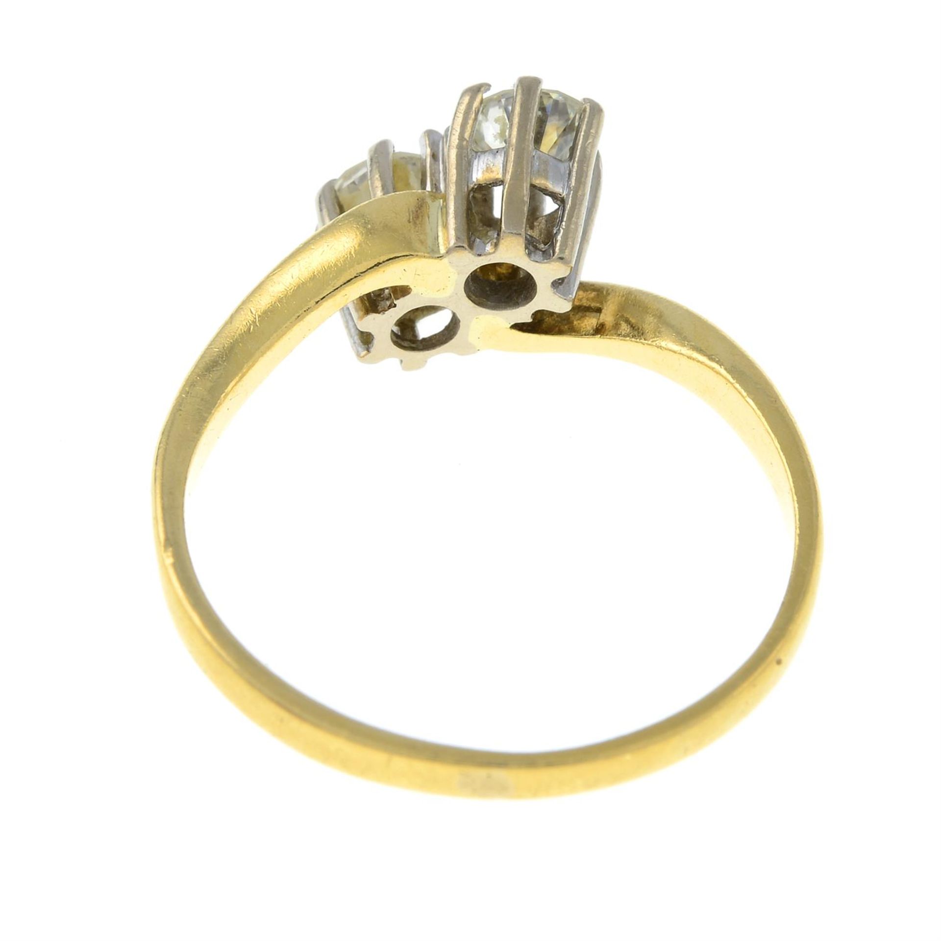 An 18ct gold diamond two-stone ring. - Image 3 of 3
