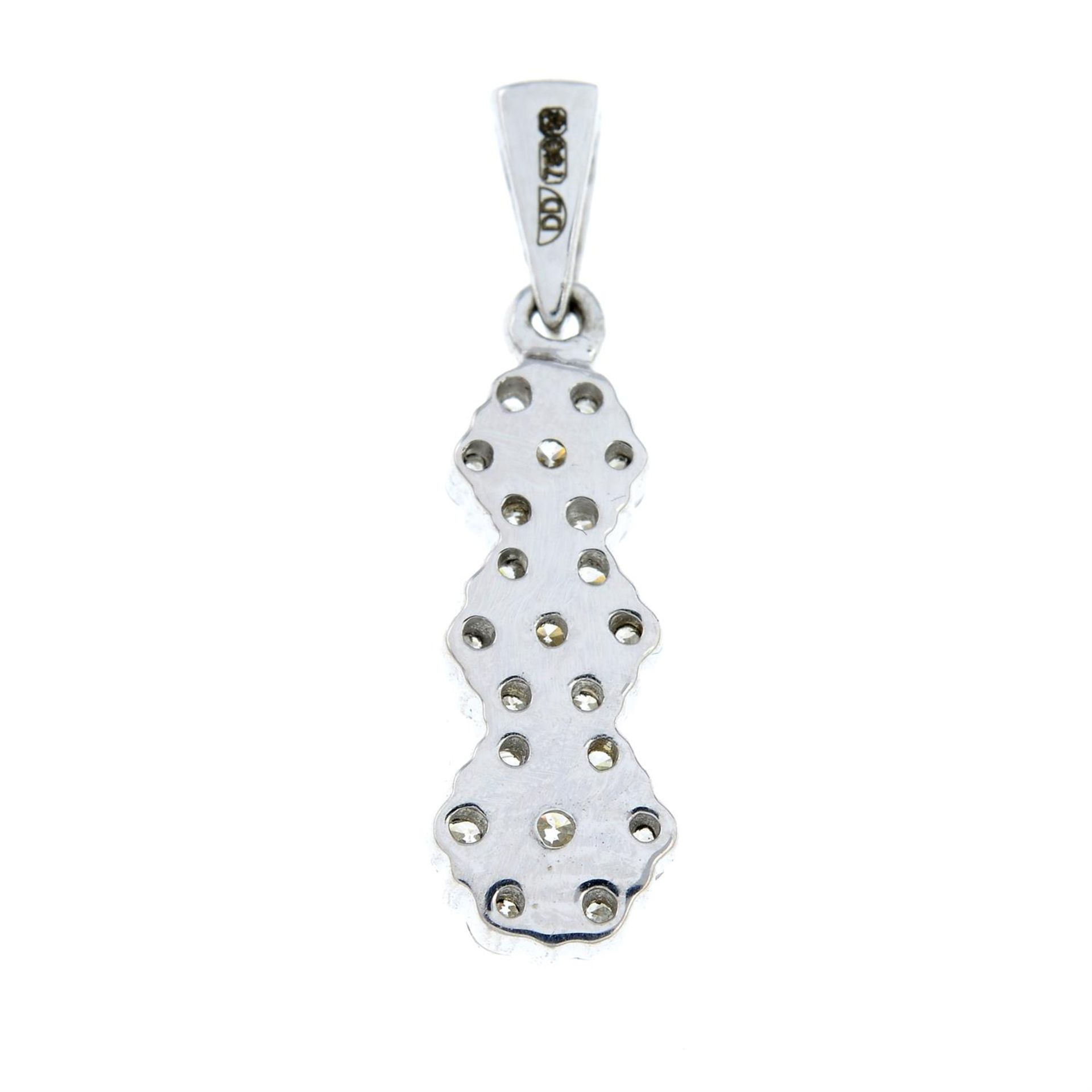 An 18ct gold diamond cluster drop pendant. - Image 2 of 2
