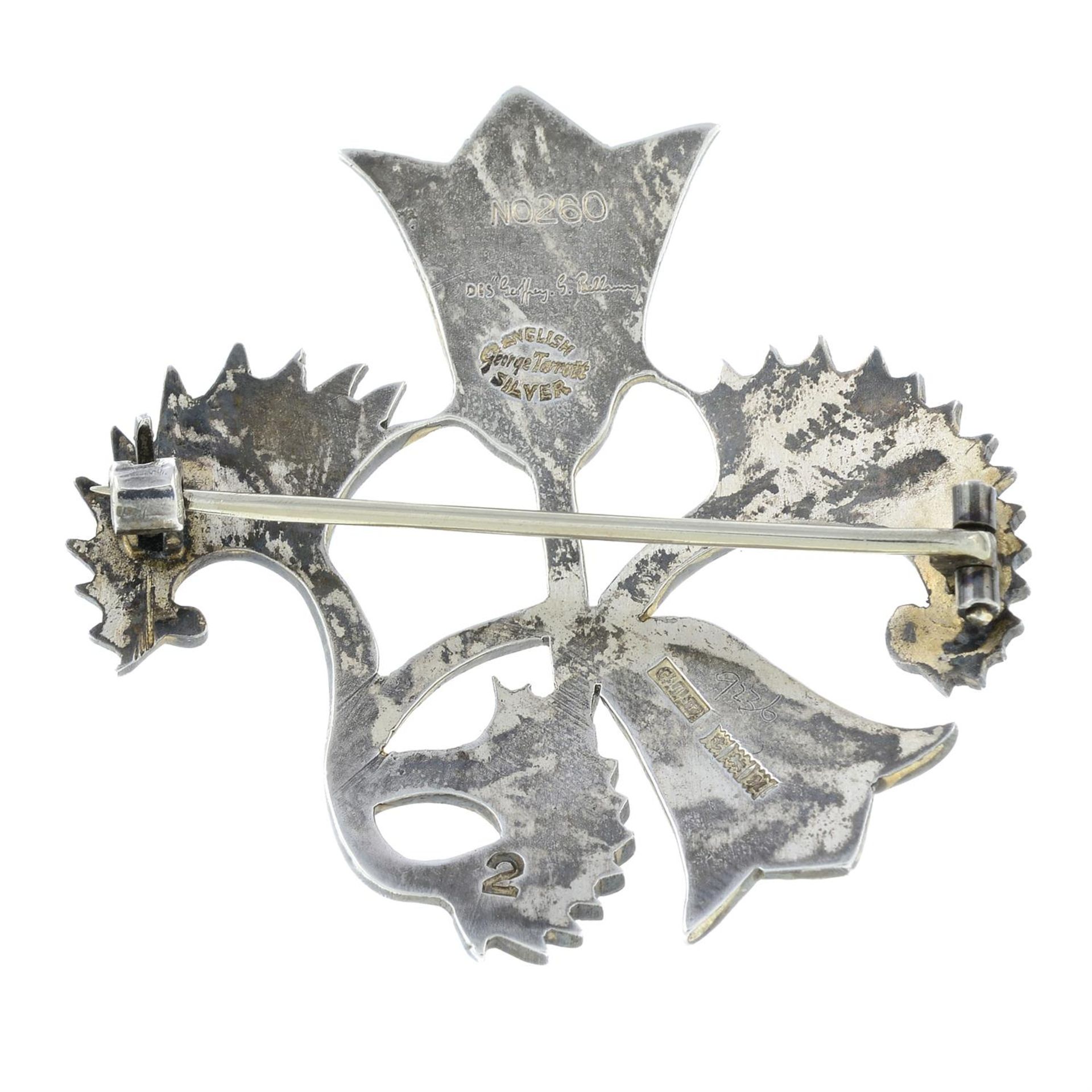 A mid 20th century silver floral brooch, by Geoffrey G. Bellamy, for George Tarratt. - Image 2 of 2