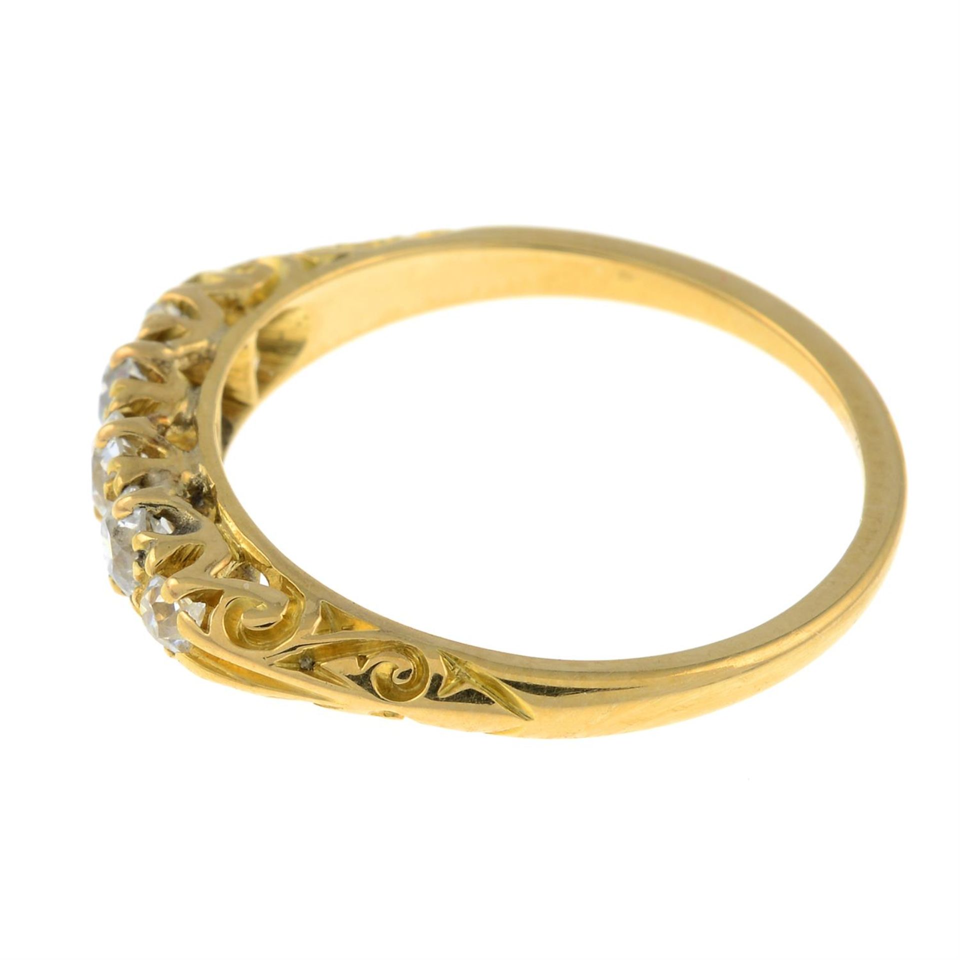 An early 20th century 18ct gold old-cut diamond five-stone ring. - Image 2 of 3