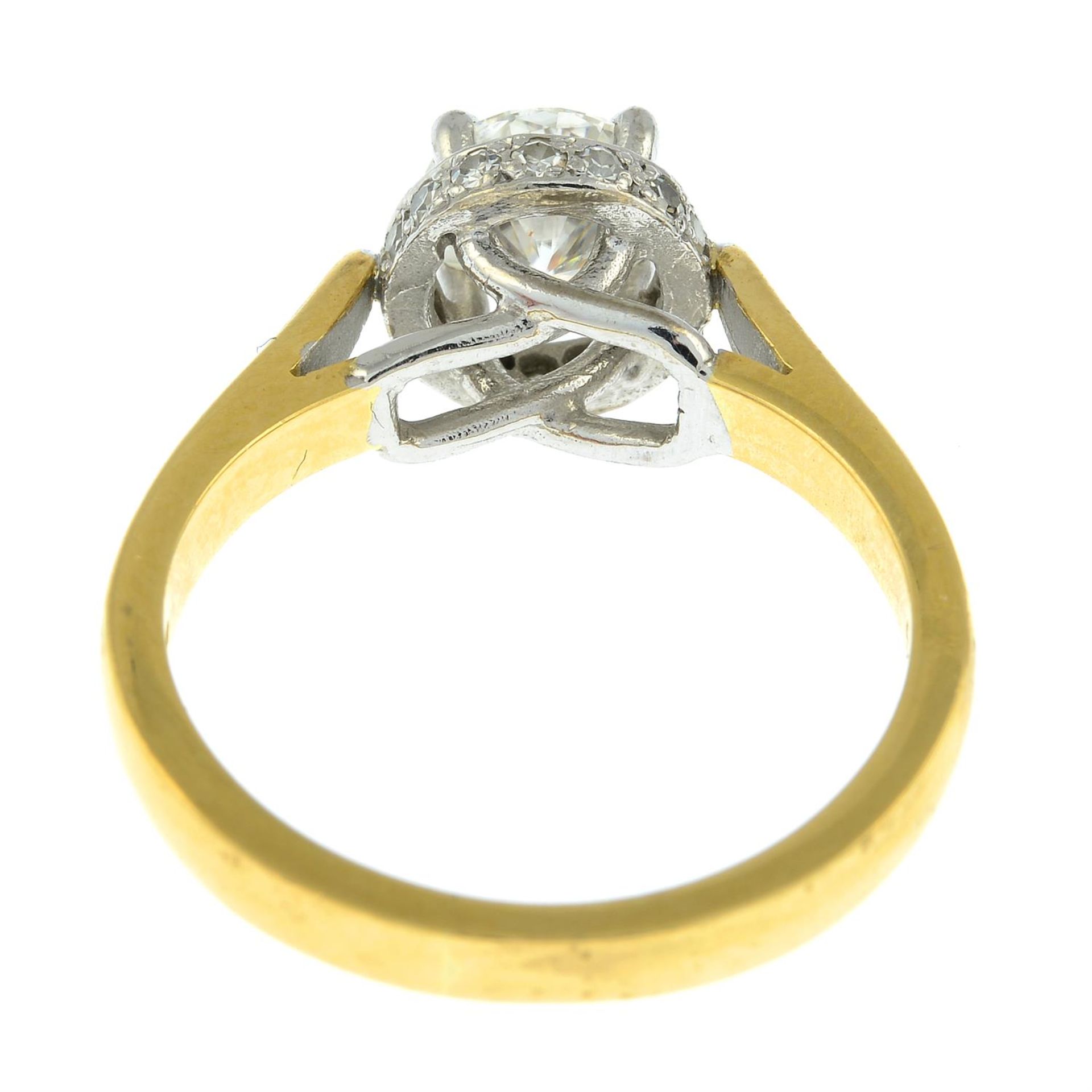 An 18ct gold synthetic moissanite ring. - Image 3 of 3