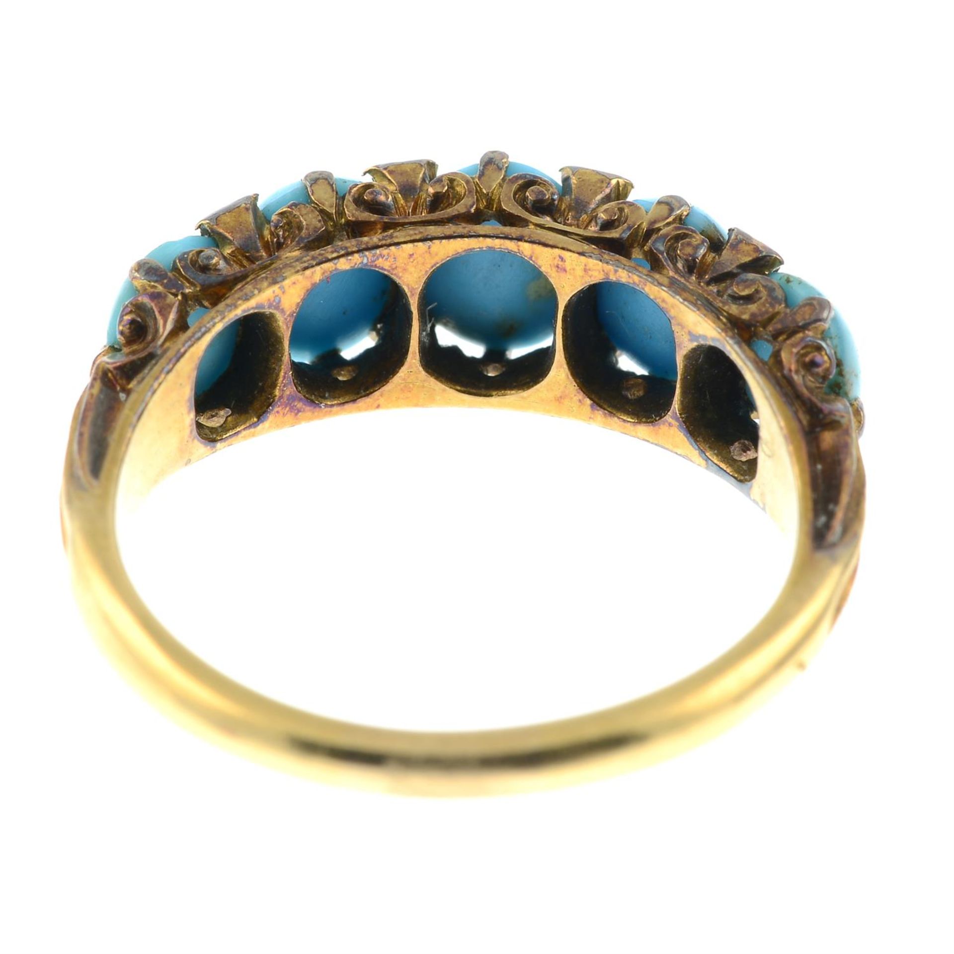An early 20th century 18ct gold turquoise and rose-cut diamond ring. - Image 3 of 3