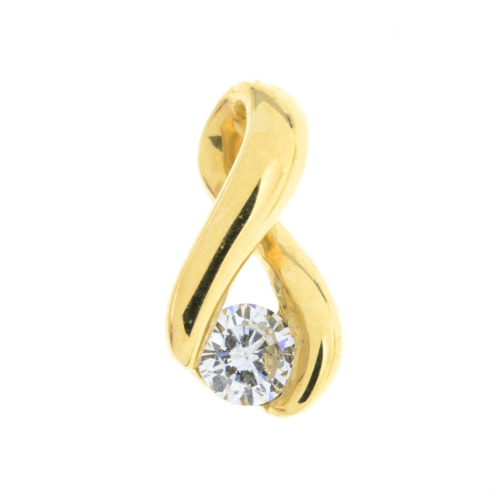 An 18ct gold brilliant-cut diamond pendant.