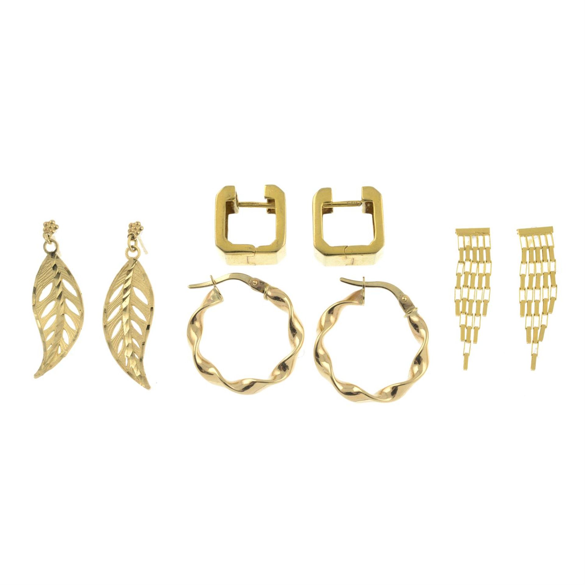 Four pairs of earrings.