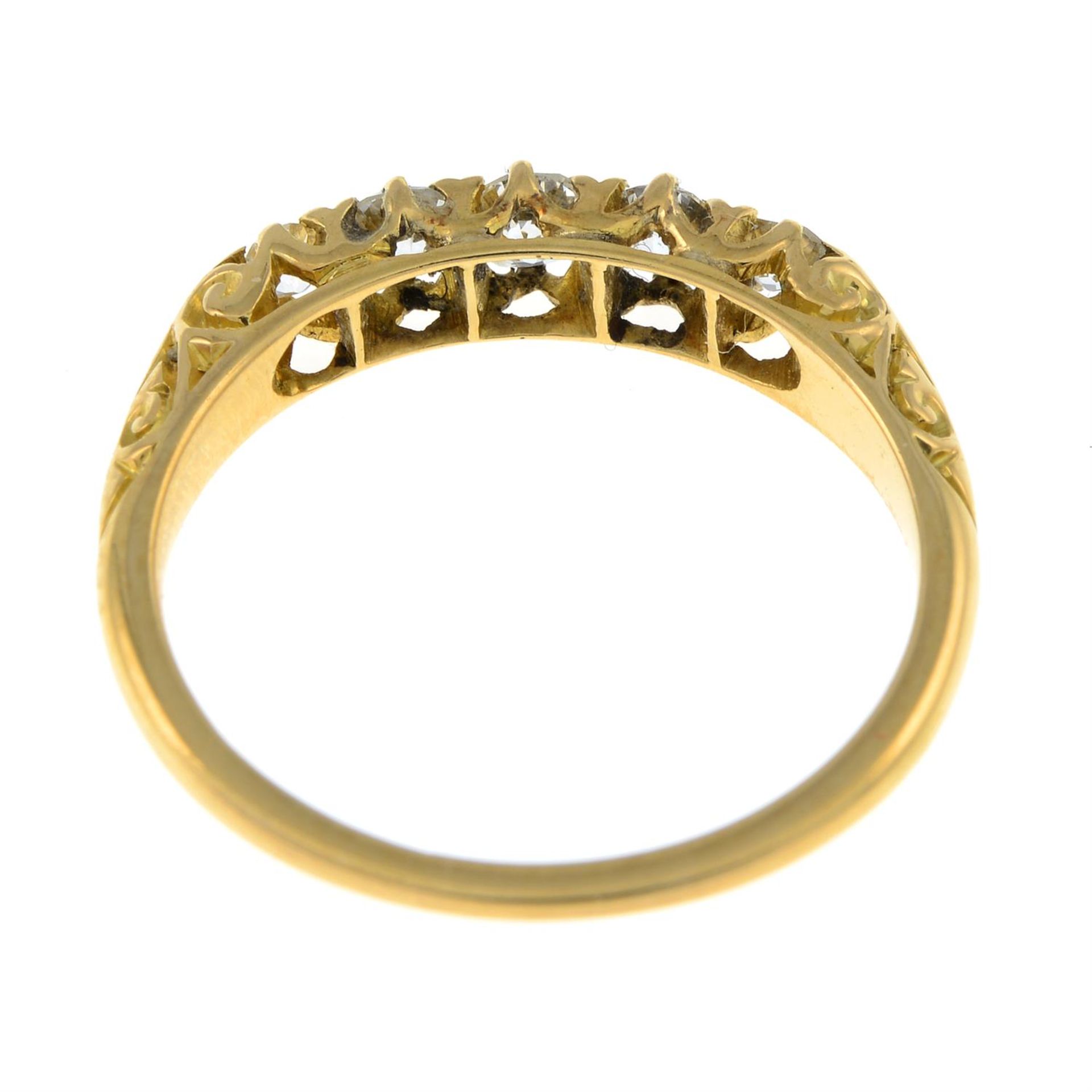 An early 20th century 18ct gold old-cut diamond five-stone ring. - Image 3 of 3