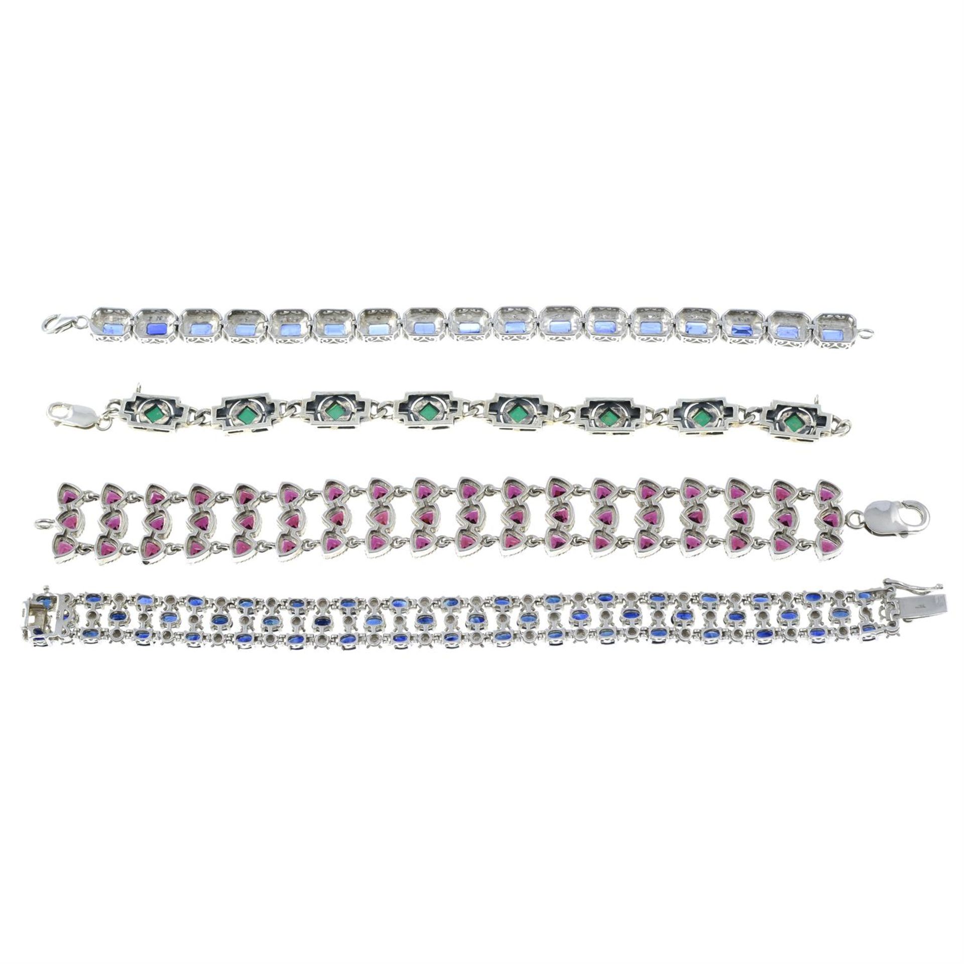 Four gem-set bracelets. - Image 2 of 2
