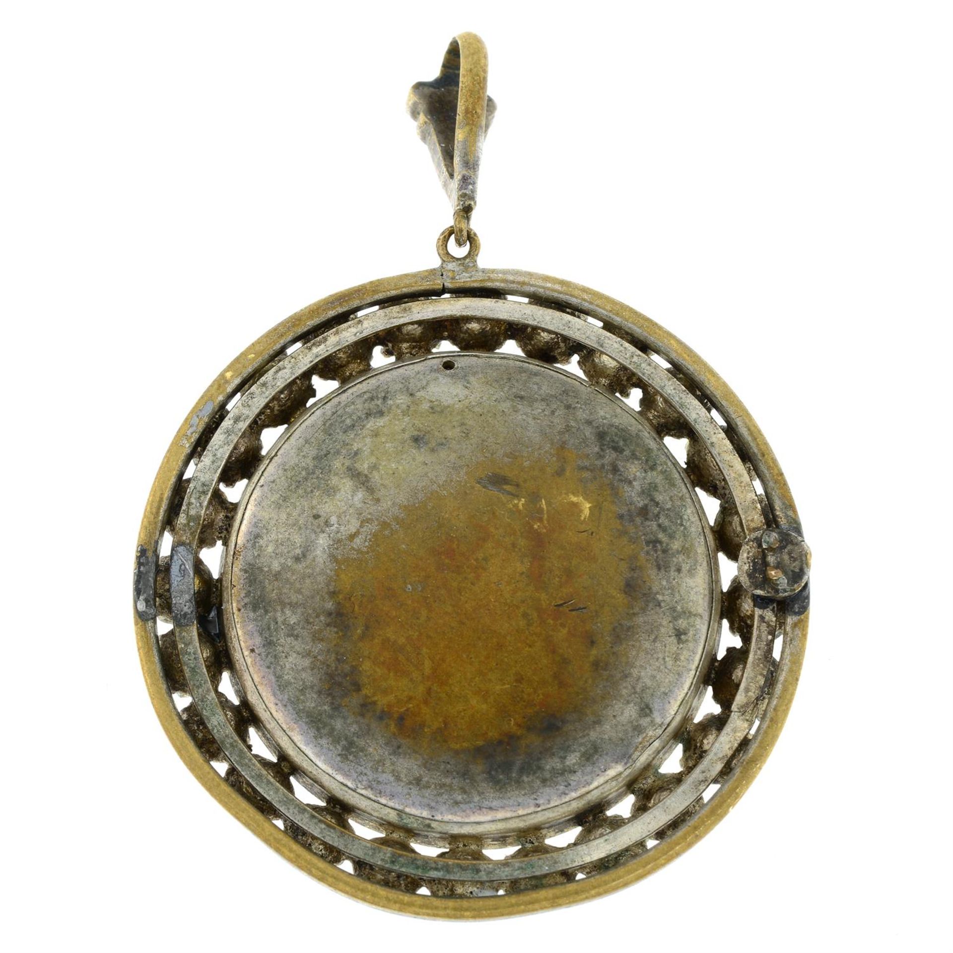 An early 20th century enamel and paste pendant. - Image 2 of 2