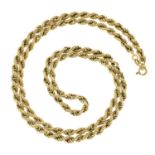 A rope twist-link necklace.