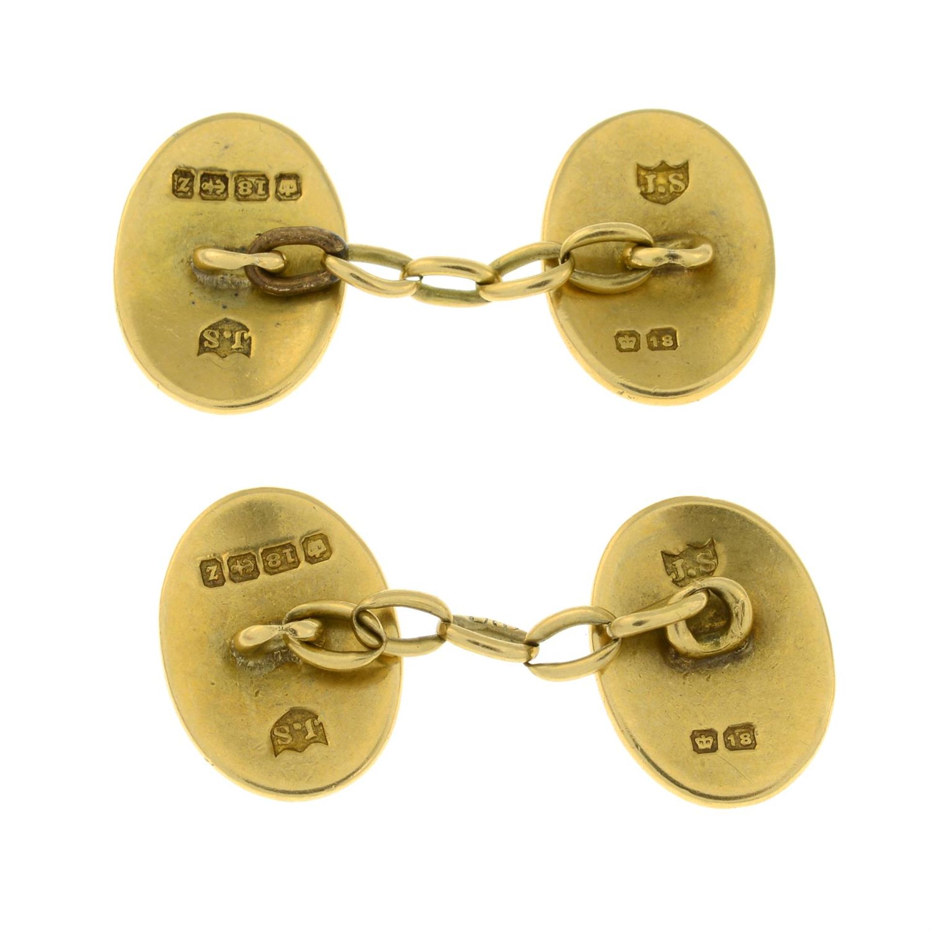 A pair of early 20th century 18ct gold cufflinks. - Image 2 of 2