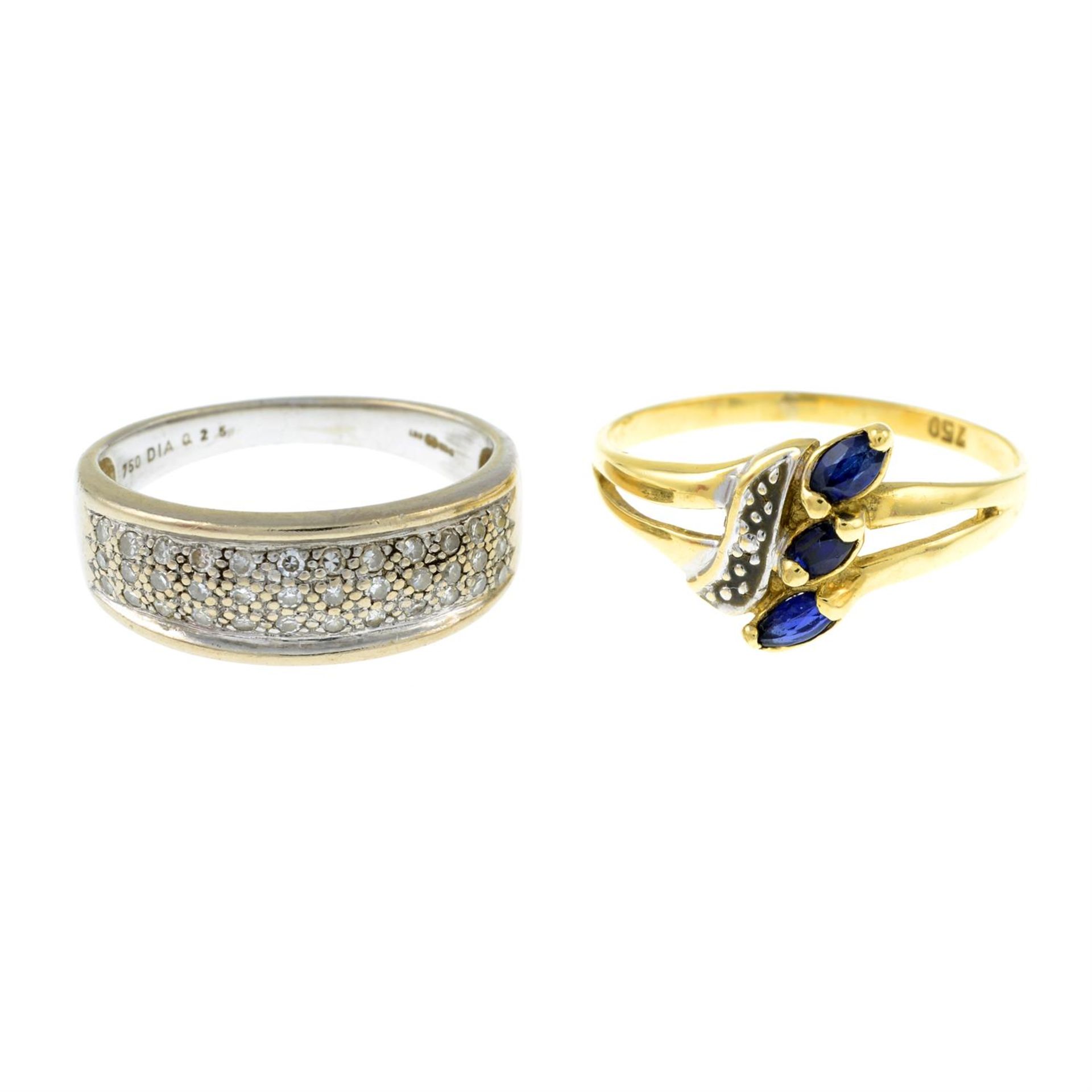 Two gem-set rings.