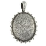 A late 19th century silver locket pendant.