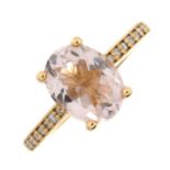 An 18ct gold morganite and brilliant-cut diamond ring.