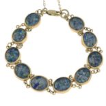 A 9ct gold opal triplet bracelet.