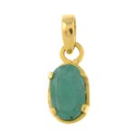 An emerald oval pendant.