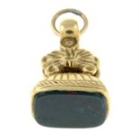 A bloodstone fob seal pendant.