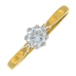 An 18ct gold, brilliant-cut diamond solitaire ring.