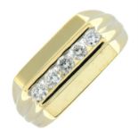 A 9ct gold diamond five-stone ring.