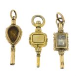 Seven late 19th to early 20th century watch keys.