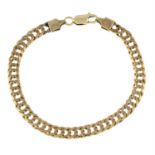 A 9ct gold double curb-link chain bracelet.