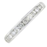 A 9ct gold brilliant-cut diamond half eternity ring.