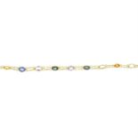A pair of multi-coloured sapphire bracelet.