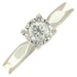 An 18ct gold brilliant-cut diamond single-stone ring.