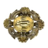 An early 19th century gold citrine filigree brooch.