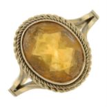 A 9ct gold citrine single-stone ring.