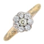 An early 20th century old-cut diamond cluster ring.