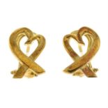A pair of 'Loving Heart' earrings, by Paloma Picasso for Tiffany & Co.