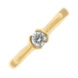 An 18ct gold brilliant-cut diamond single-stone ring.