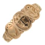 A late Victorian gold 'Faith, Hope and Charity' ring.