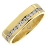 An 18ct gold brilliant-cut diamond band ring.