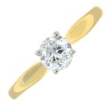 An 18ct gold old-cut diamond single-stone ring.