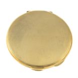 An early 20th century 9ct gold powder compact.