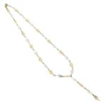 A 9ct bi-colour gold fancy-link necklace.