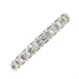 (56973) A diamond half eternity ring.