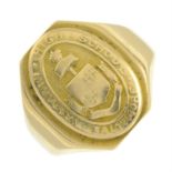 An early 20th century 14ct gold Western Baltimor High School signet ring.