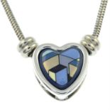 An enamel heart shape pendant necklace by, Michaela Frey