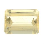 A rectangular-shape citrine, weighing 82.99cts.