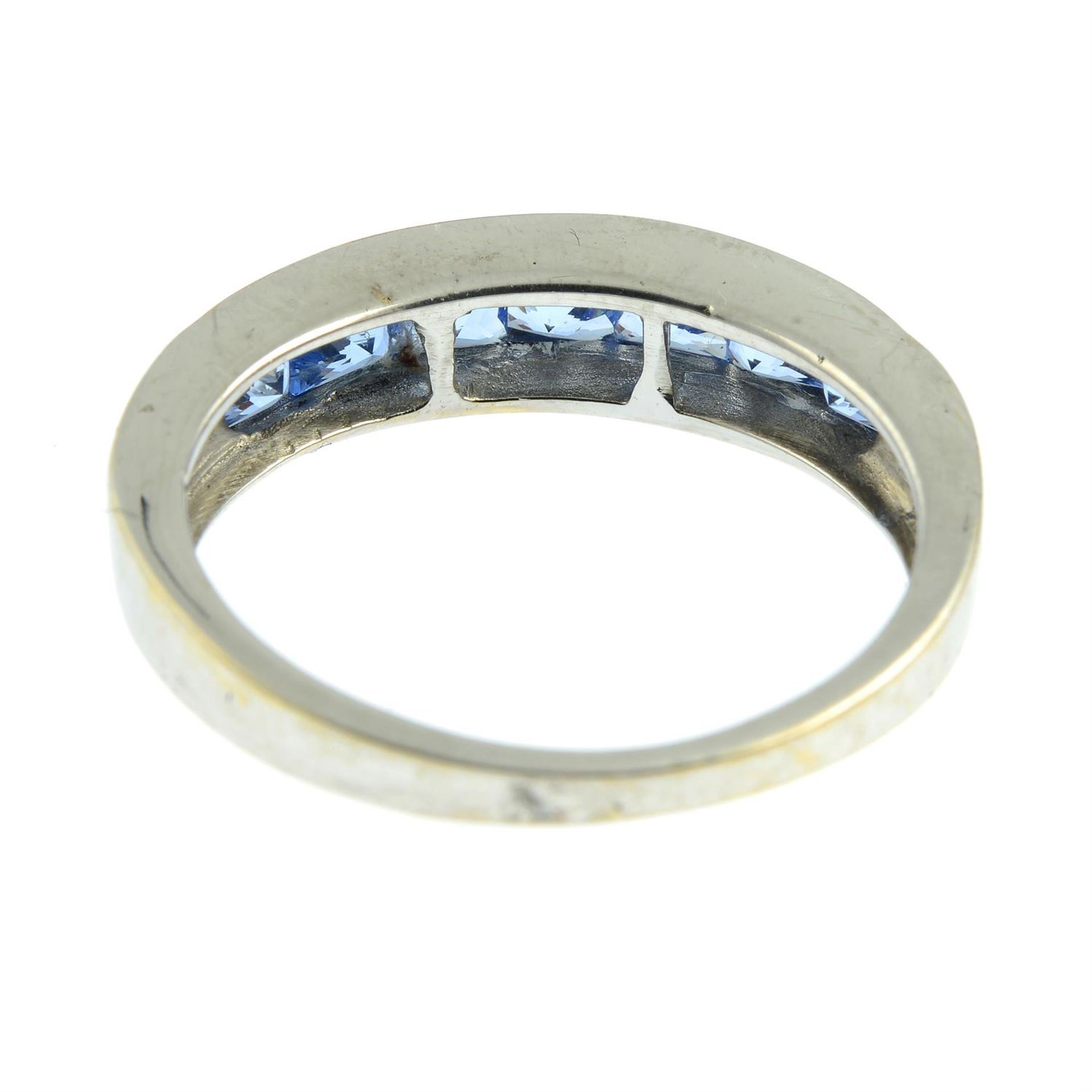 A synthetic blue spinel half eternity ring. - Image 3 of 3