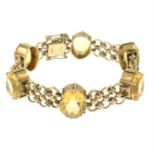 A 9ct gold citrine bracelet.