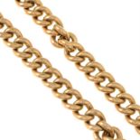A late 19th century 9ct gold curb-link chain.