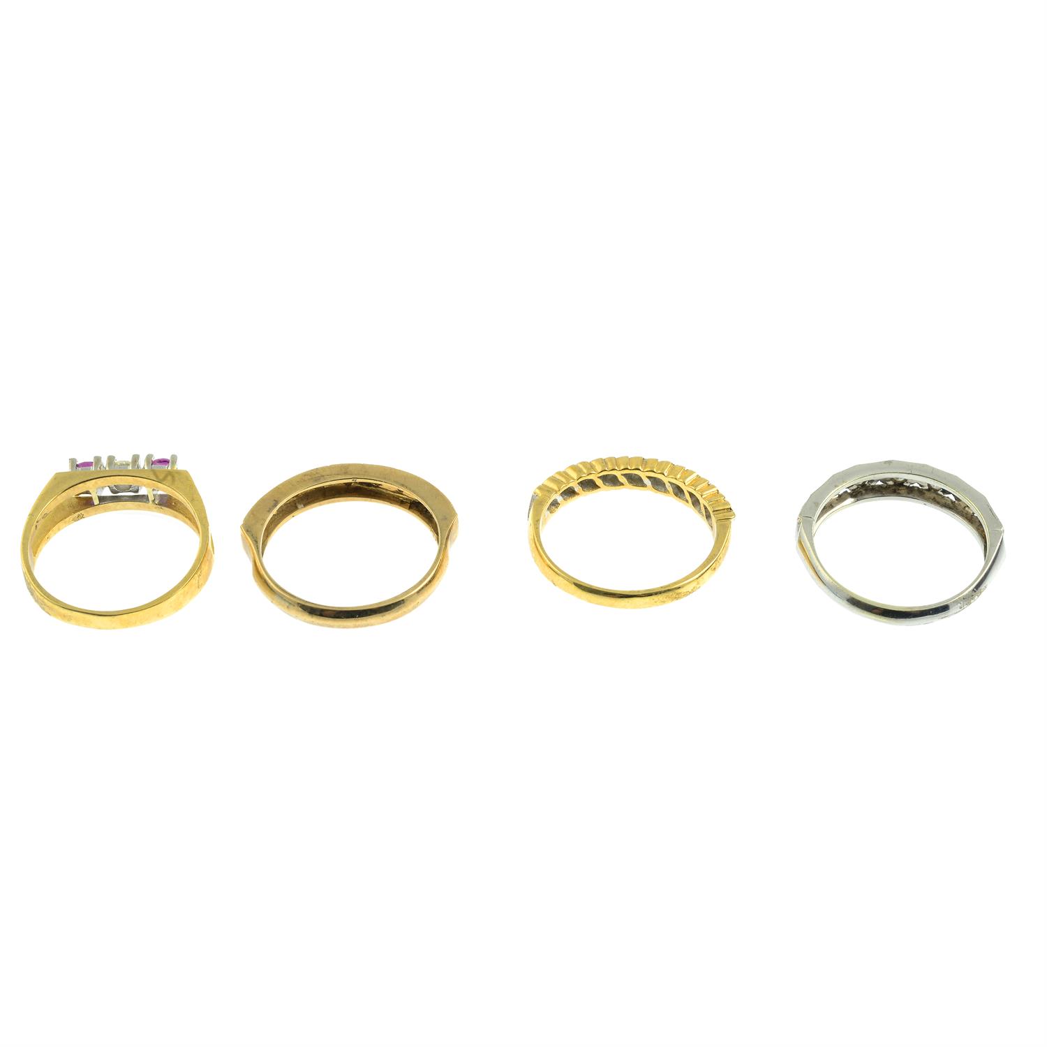 Four 9ct gold gem-set rings. - Bild 3 aus 3