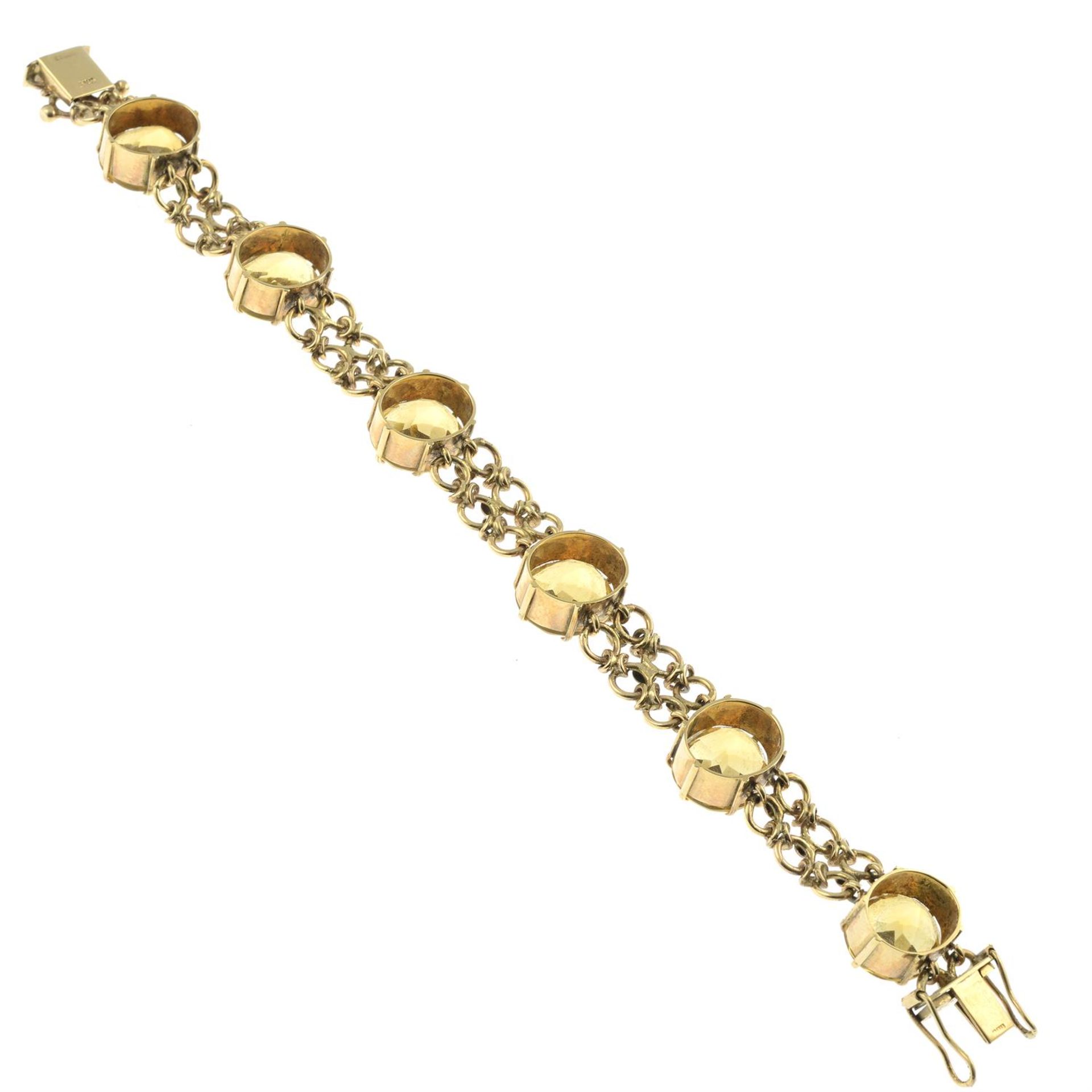 A 9ct gold citrine bracelet. - Image 2 of 2